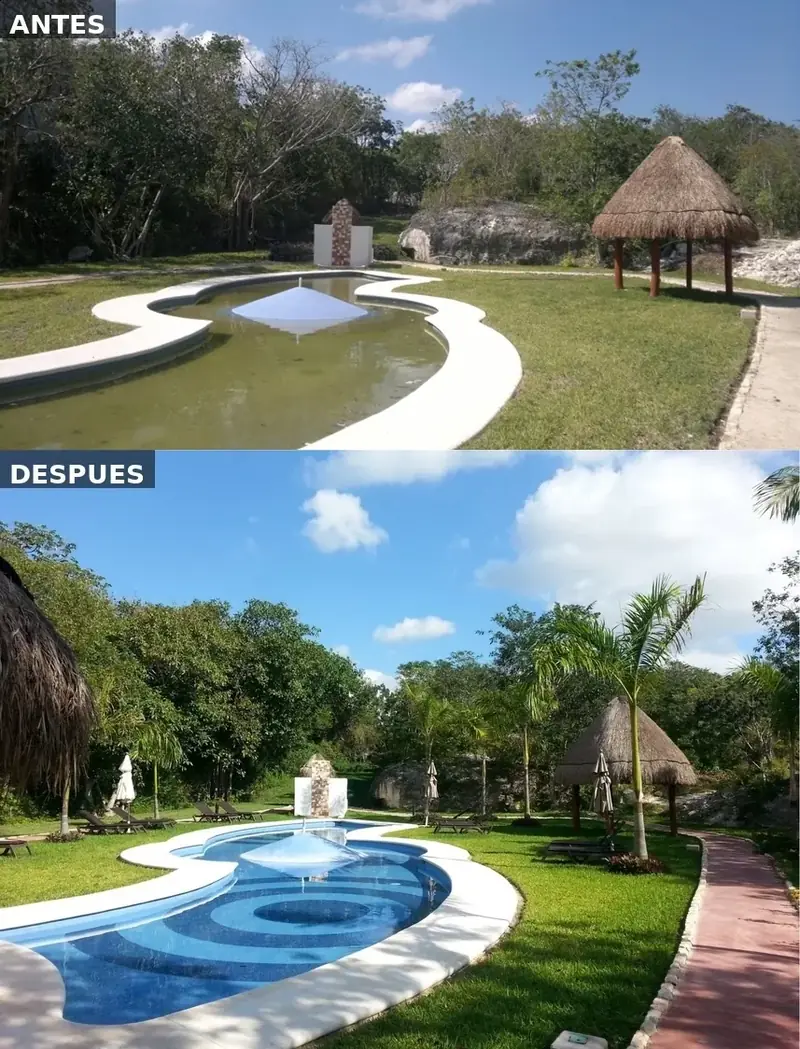 ardinería ecoeficiente con plantas nativas en desarrollo residencial Puerto Cancún