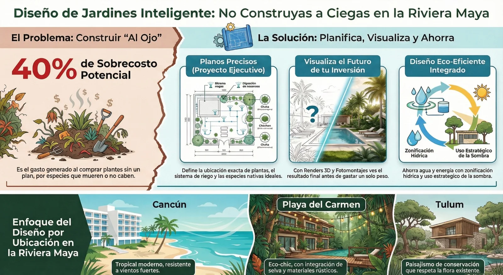 Mantenimiento de jardines y paisajismo en Playa del Carmen - Verde In